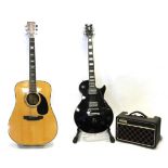 Guitar F. Hashimoto Model W350, Japan steel strung acoustic, ebony fingerboard and bridge and