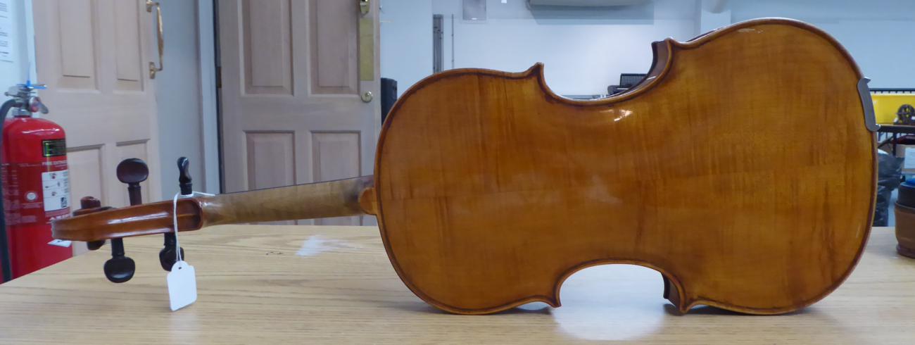 Viola 15 3/4'' two piece back, with ebony fingerboard, width upper bout 7 7/8'', middle 5 3/8'', - Image 4 of 18
