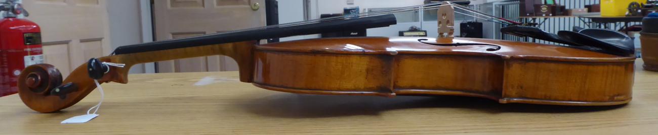 Viola 15 3/4'' two piece back, with ebony fingerboard, width upper bout 7 7/8'', middle 5 3/8'', - Image 3 of 18