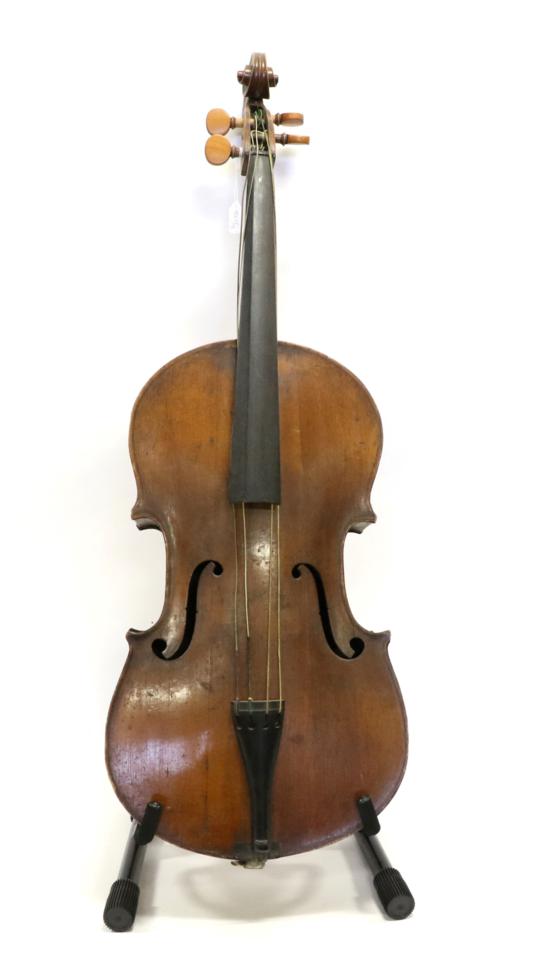 Cello (Small Size) 22 1/2'' one piece back, stamped 'Young' with four indistinct marks on back of