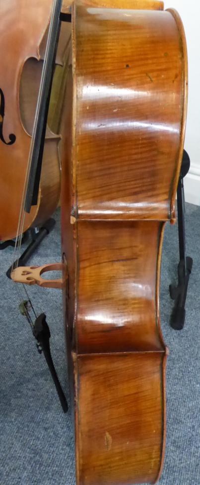 Cello 30'' two piece back, no maker's name, has inscription visible through f hole 'Repaired October - Image 3 of 10