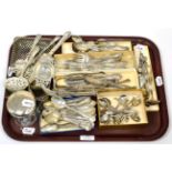 ~ A quantity of American and English silver and silver plated flatware, mostly teaspoons, etc41ozt