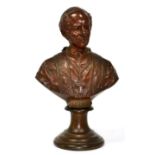 Aristide Onesime Croisy (1840-1899) Pope Leo XIII, bronze bust, bearing signature, on socle base,