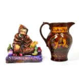 ~ A Royal Doulton figural group 'The Potter' HN1493; together with a Royal Doulton jug 'The Brave