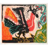 Michael Rothenstein (1908-1993) Cockerel Signed and numbered 53/75, woodblock print in colours, 44cm