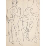 Duncan Grant (1885-1978) Scottish Two figures in an interior Biro, together with a further