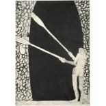 Maxwell Doig (b.1966) ''Figure with Oars'' Signed and dated 1988, etching, 73.5cm by 52.5cm See