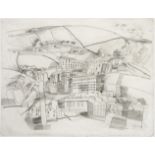 Bryan Ingham (1936-1997) Pennines town Etching, 51.5cm by 67cm Provenance: Purchased from the