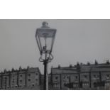 Stuart Walton (b.1933) Street scene with lamp post Signed and dated (19)76, pencil, 30cm by 44.5cm