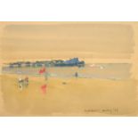 Harold Riley (b.1934) ''Southport'' Signed, inscribed and dated (19)73, mixed media, 22cm by 32cm (