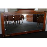 An Egyptian Revival Burr Maple, Ebony and Gilt Metal Mounted Overmantel, modern, with staged top