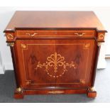 Creations Royale: A Mahogany, Walnut and Marquetry Decorated Inverted Breakfront Cabinet, modern,