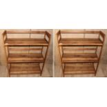A Pair of Contemporary ''Agnes'' Medium Open Three-Tier Walnut Shelves, by Kay & Stemmer for Scp,