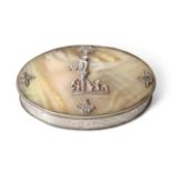 A Silver Mounted Mother-of-Pearl Snuff Box, English or Dutch, probably early 18th century, unmarked,