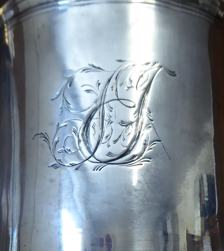 A George III Provincial Silver Mug, John Langlands, Newcastle 1774, tapering form with girdle, - Image 5 of 5