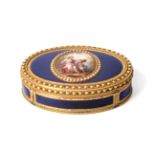 A Gold and Enamel Snuff Box, marked FJ crowned, a stylised flower, and a crowned R resembling the
