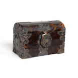 A White Metal Mounted Tortoiseshell Small Casket, Spanish or Dutch Colonial, late 17th century, of