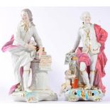 A Matched Pair of Derby Porcelain Figures of John Wilkes and John Milton, 1765, both standing beside