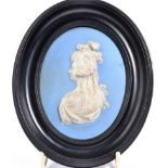 A Wedgwood Blue Jasper Portrait Medallion, late 18th/early 19th century, modelled as a bust portrait