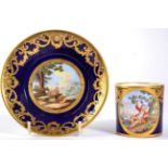 A Matched Sèvres Coffee Can and Saucer, date codes for 1776 and 1779, the can painted with a boy