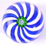 A Clicy Swirl Paperweight, circa 1850, with central green, blue and white cane within spiralling