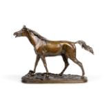 Pierre-Jules Mêne (French, 1810-1879): A Bronze Figure of an Arab Stallion, standing on a