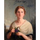 Frederick (Fred) William Elwell RA (1870-1958) Portrait of a young lady, half length, wearing a