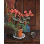 Jean Hippolyte Marchand (1883-1940) French Still Life of Cyclamen Signed, oil on canvas, 53.5cm by