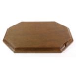 Mouseman: A Robert Thompson English Oak Large Chopping Board, with recessed handles, with carved