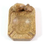 Mouseman: A Robert Thompson English Oak Ashtray, of standard rectangular form, with carved mouse