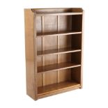 Mouseman: A Robert Thompson English Oak 4ft Open Bookcase, with raised upstand, solid ends and