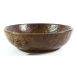 Mouseman: A Robert Thompson English Oak Fruit Bowl, hand adzed interior and exterior, with carved