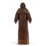 Mouseman: A 1930s Robert Thompson Carved English Oak Statue of a Bishop, with palms turned