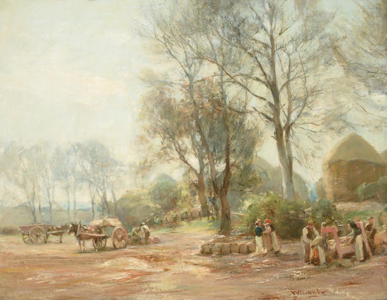 Sir James Lawton Wingate RSA (1846-1924) Scottish ''Clearing the potato pits in Spring'' Signed,