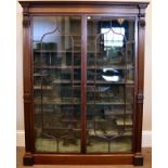 A Victorian Mahogany Adam Revival Display Cabinet, late 19th century, the moulded and dentil cornice