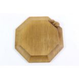 Mouseman: A Robert Thompson English Oak Teapot Stand, with carved mouse signature, 19cm wide