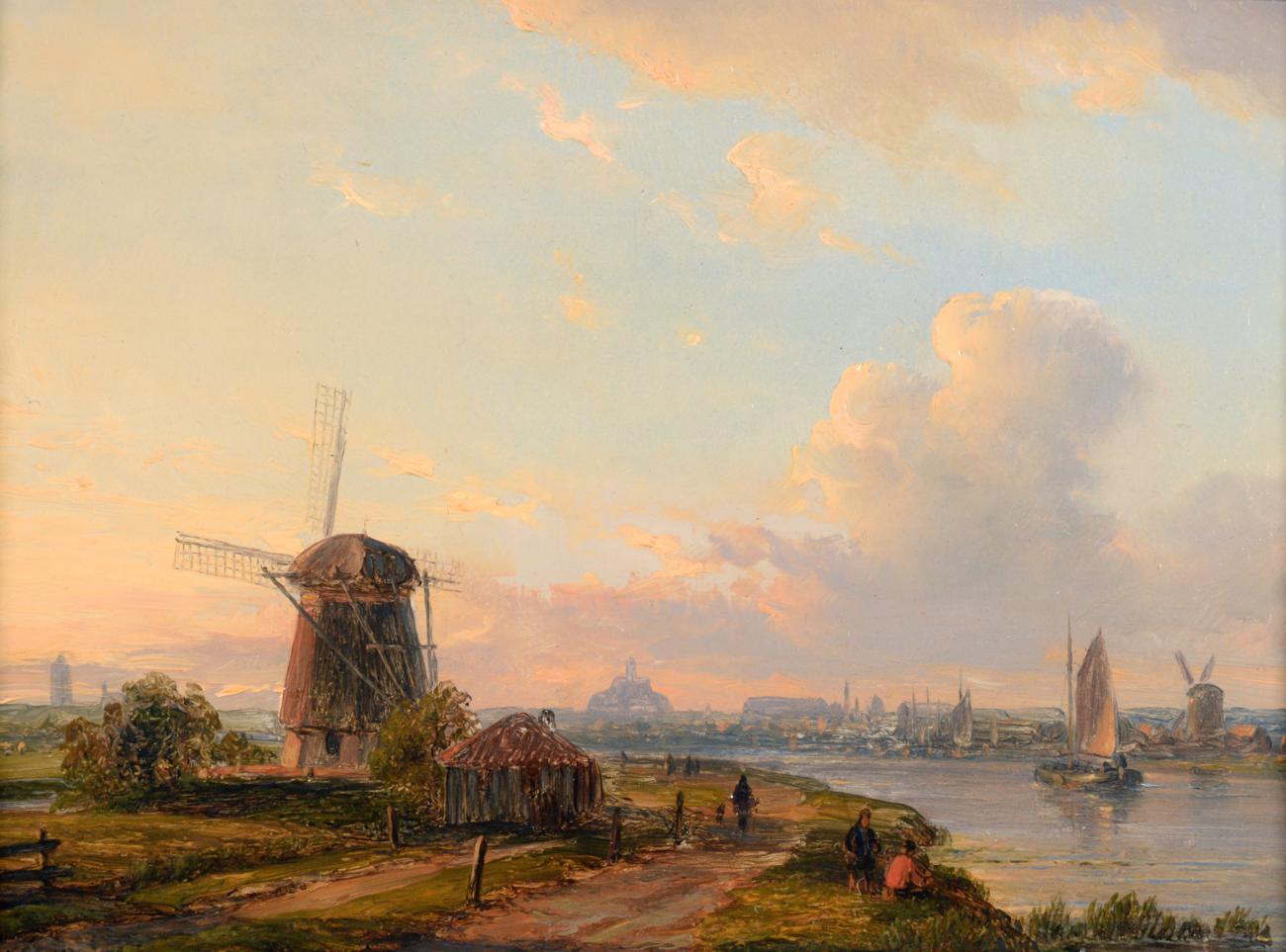 Lodewijk Johannes Kleijn (1817-1897) Dutch River landscape in Summer Oil on panel, 14cm by 19.5cm