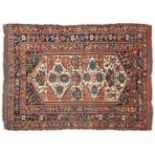 Afshar Rug South East Iran, 19th century The ivory lozenge field of stylised flowerheads framed by