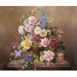 Harold Clayton (1896-1979) Still life of assorted flowers Signed, oil on canvas, 62cm by 74.5cm