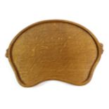 Mouseman: A Robert Thompson English Oak Tea Tray, with carved mouse signature, 47.5cm wide