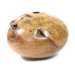 Mike ''Chai'' Scott (b.1943): A Burr Ash Vase, turned, stamped CHAI, 14.5cm Artist's Resale Rights/
