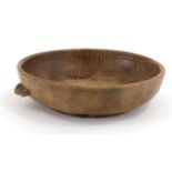 Mouseman: A Robert Thompson English Oak Fruit Bowl, with carved mouse signature to the exterior,