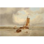 James Webb (1825-1895) ''Off the Texel'' Indistinctly signed, oil on canvas, 50cm by 75cm