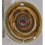 Michael Harris (1933-1994), Isle of White ''tortoiseshell'' glass charger, 46cm diameter, signed