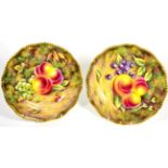 Two Royal Worcester fruit painted plates, signed B Cox