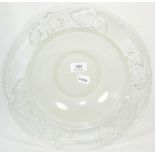 A French Verlys Art Deco clear glass charger, prehistoric pattern, marked