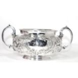 A Victorian silver twin-handled sucrier, probably by Henry Holland, London, 1856, 20cm diameter