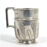 A late Victorian silver christening mug, Goldsmiths & Silversmiths, London 1896, of good heavy