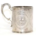 A Victorian silver christening mug, Thomas Smily, London 1869, 4.7ozt