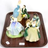 Four Royal Doulton figures, Giselle HN2139; Cradle Song HN2246; Elegance HN2264 and The Suitor